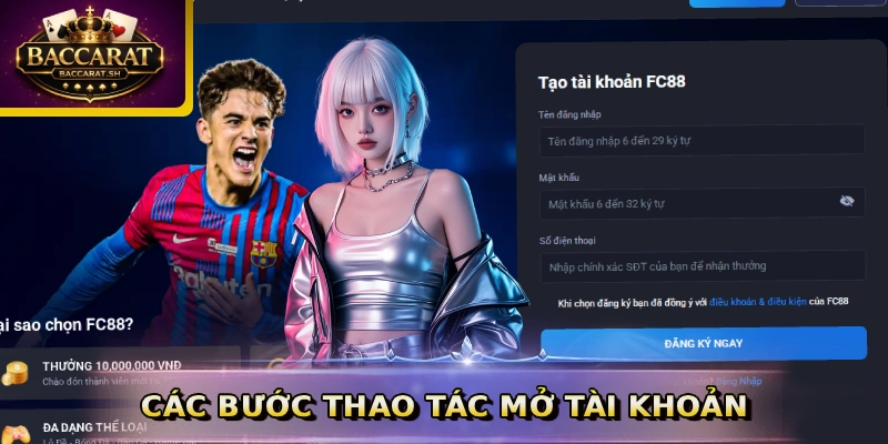 Các bước thao tác mở tài khoản